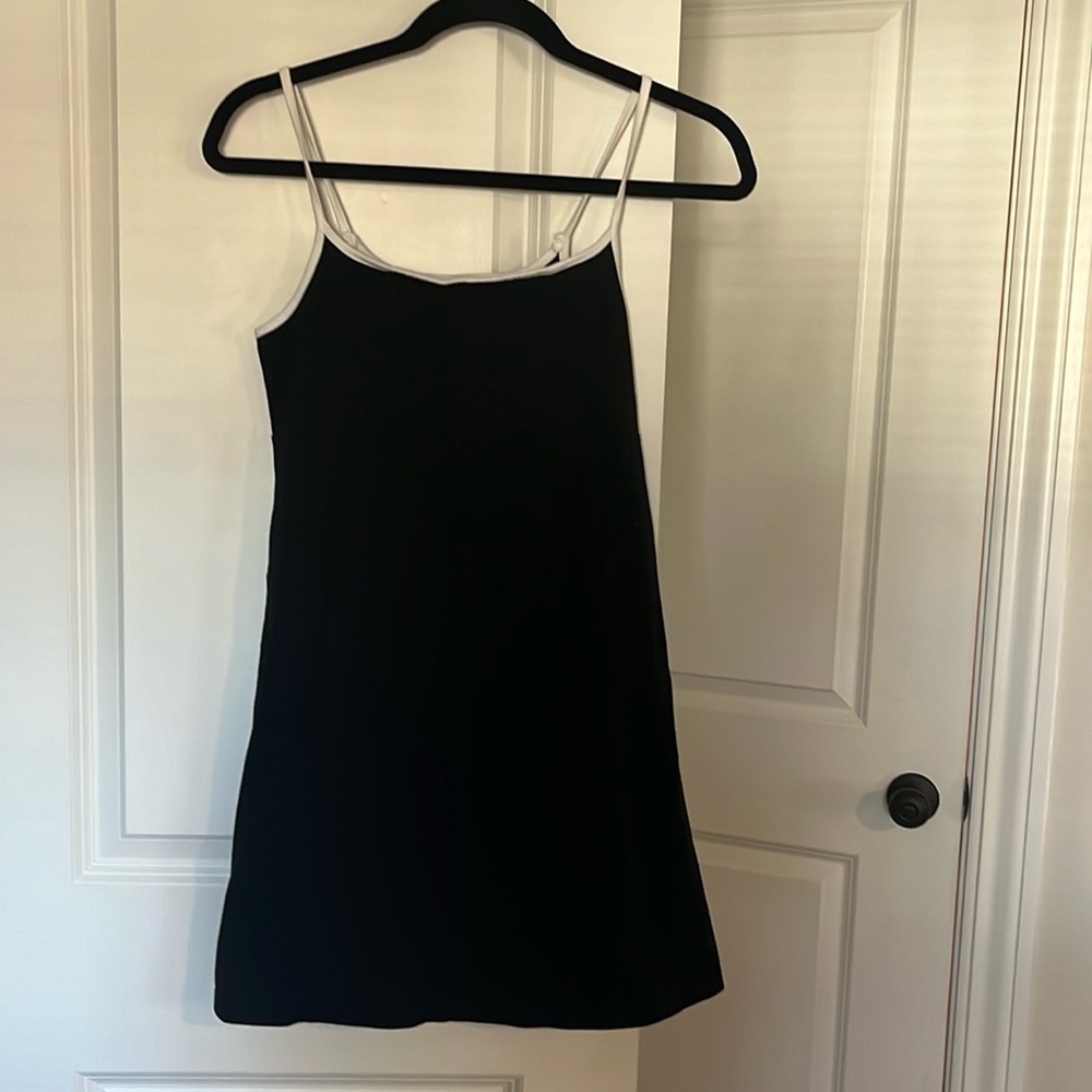 H&M black dress white detail